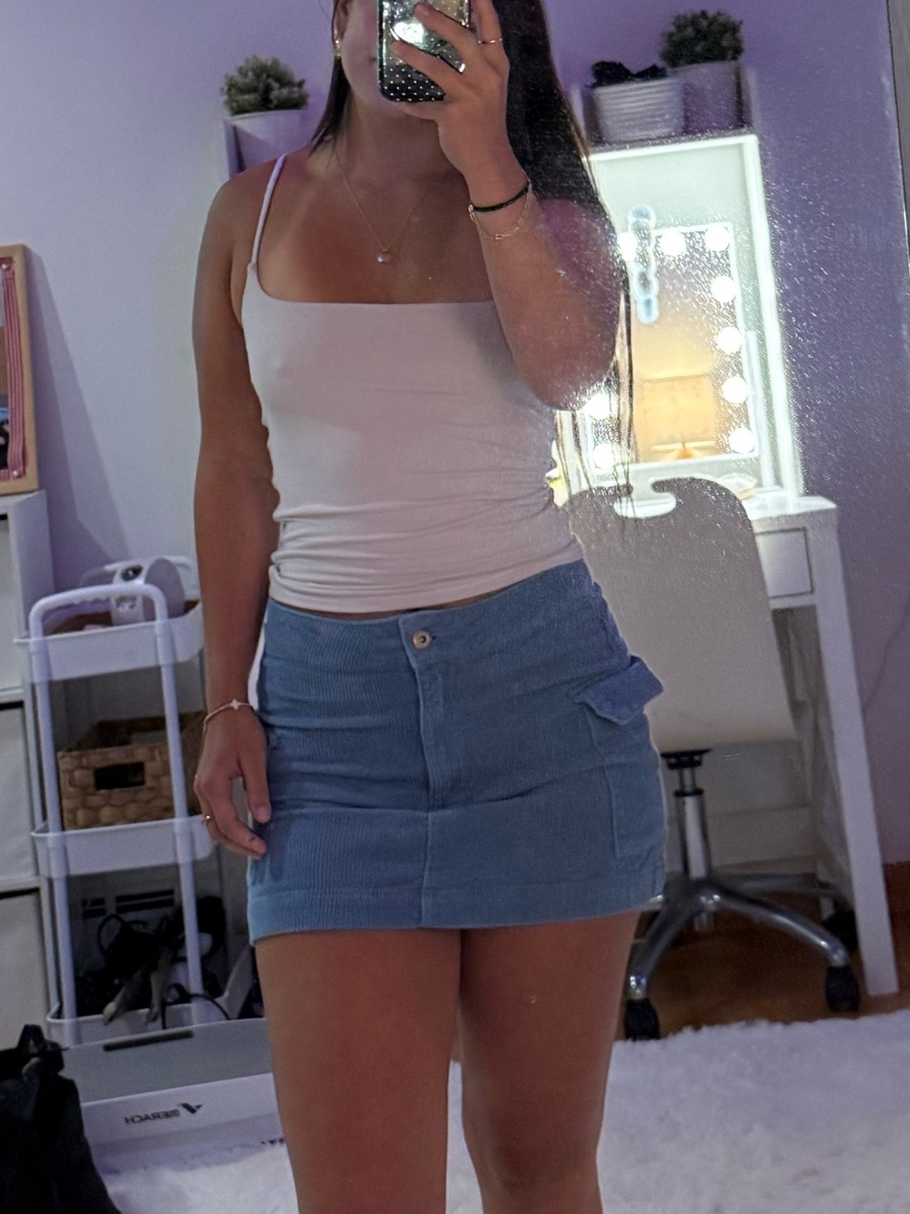 Cotton On Blue Corduroy Mini Skirt